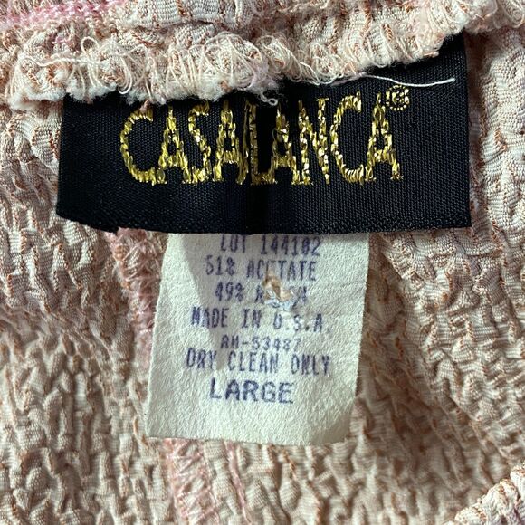 Casablanca Pink High Waist Textured Pant Women's Size Large - Picture 3 of 9